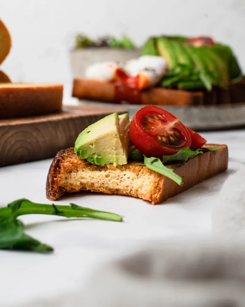 Sliced flourless keto bread made with macadamia nut butter