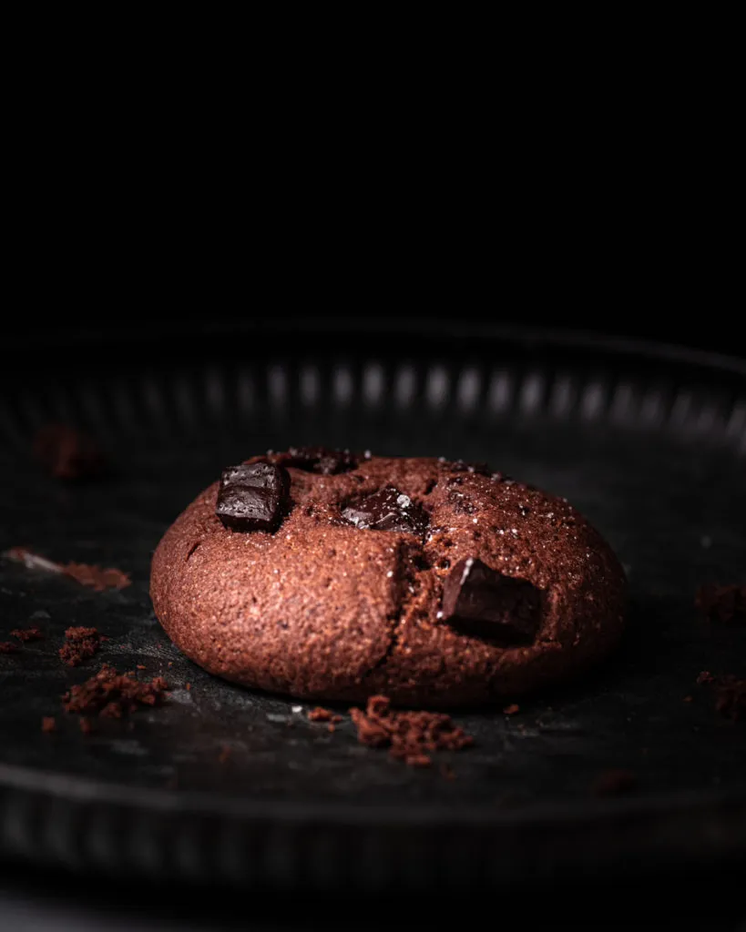 Double Chocolate Cookies with sea salt flakes