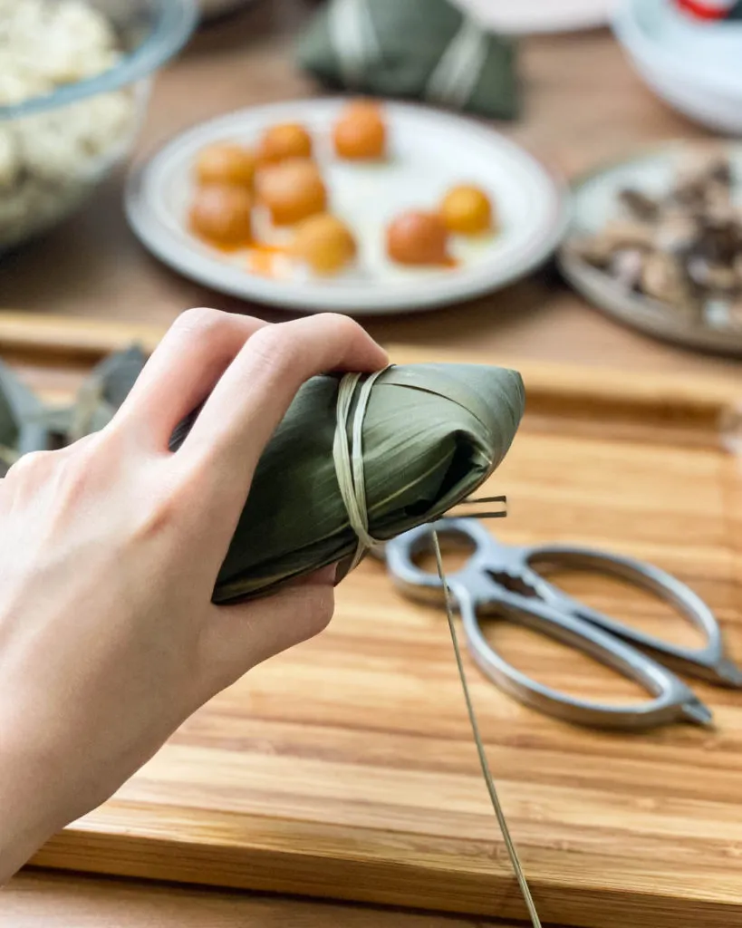 keto rice dumpling wrapping
